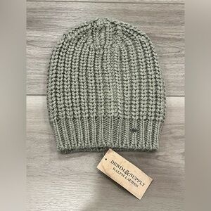 Ralph Lauren Denim & Supply Gray Sweater Knit Beanie Skull Cap One Size